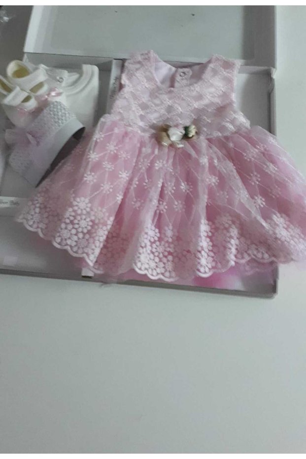 Baby Girl 4-Piece Mevlüt Set 0-3 Months and 3-6 Months Wedding Dress Evening Dress Baby Birth Baby Shower Gift