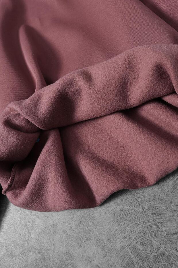 Erkek Mürdüm Basic Kapüşonlu Oversize Sweatshirt - 3