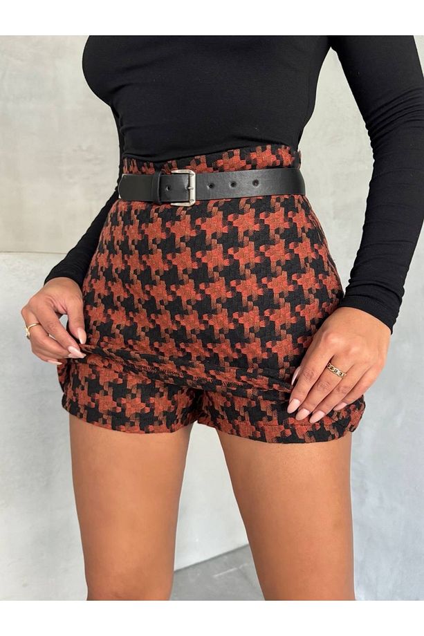 Trend Kaşe Şort Etek - 4