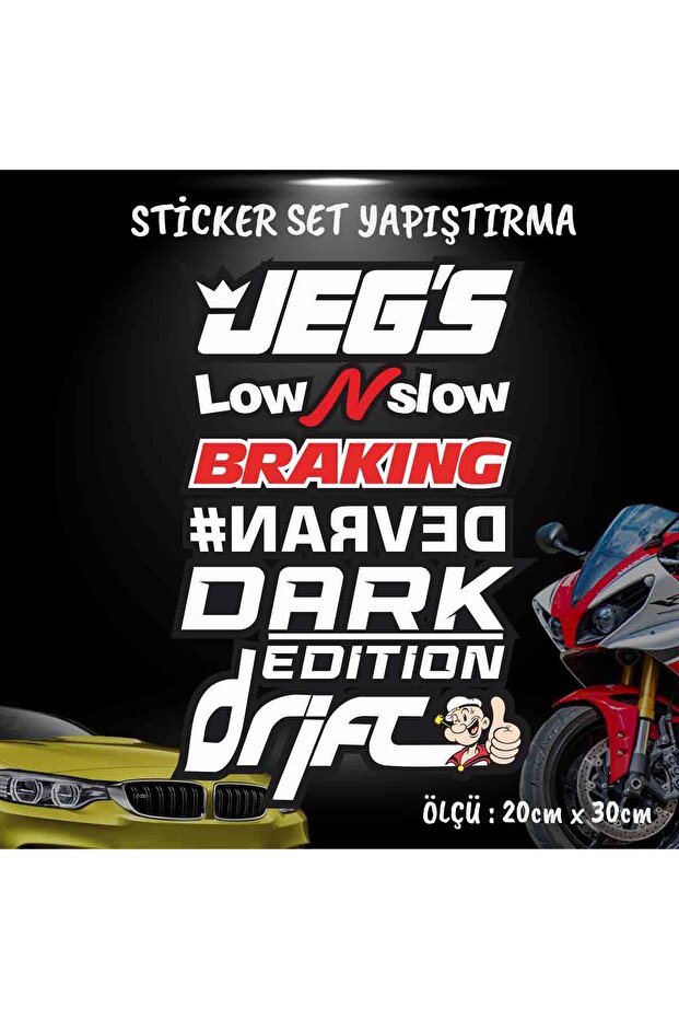 Dark Devran Slow Sticker Set Car Auto Motorcycle Compatible