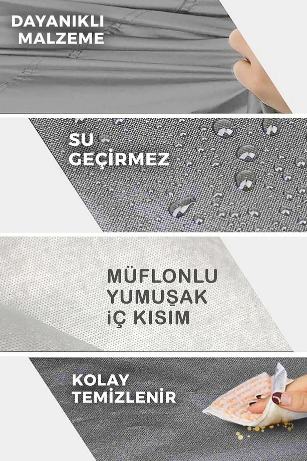 Gri Apec Apm5 3Tekerlekli Motor Brandası Koruma Örtüsü - 5