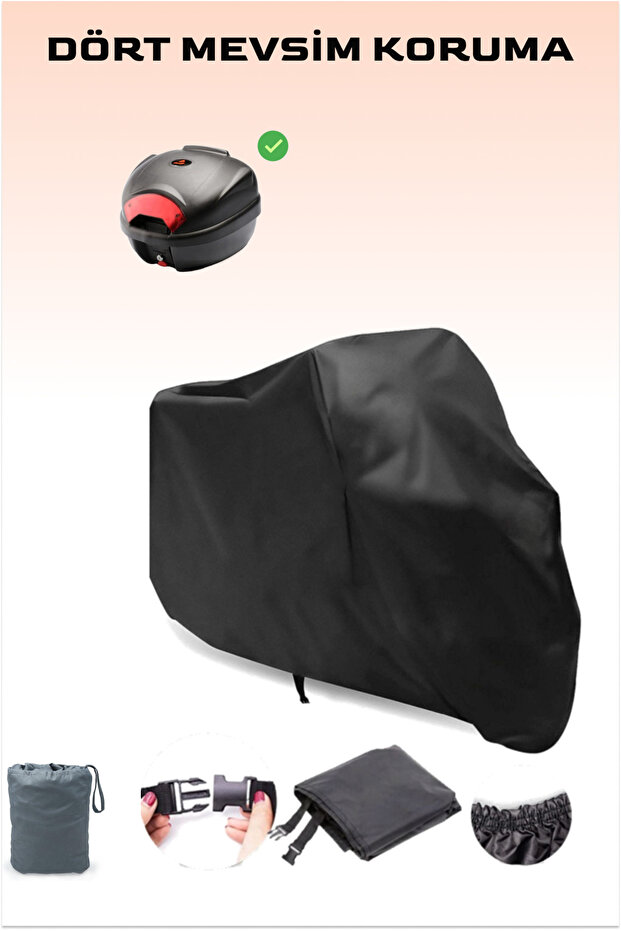 Motorcycle Tarpaulin Black 400Cc Six Motors - Waterproof Elastic Motorcycle Tent with Carrying Bag