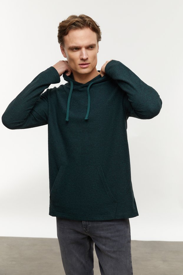 Textured Hooded Sweatshirt