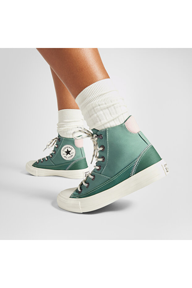 Chuck Taylor All Star Patchwork Kadın Yeşil Sneaker - 3