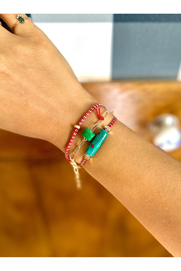 3-Piece Red White Gold Marteniçka New Year's Combination Bracelet