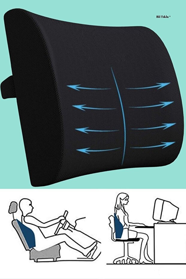 Back Supporting Auto Vehicle Cushion Chair Pillow Pu Sponge Waist Cushion Orthopedic Product