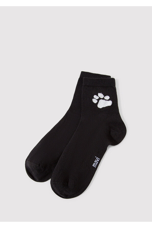 Paw Printed Black Socks 195723-900