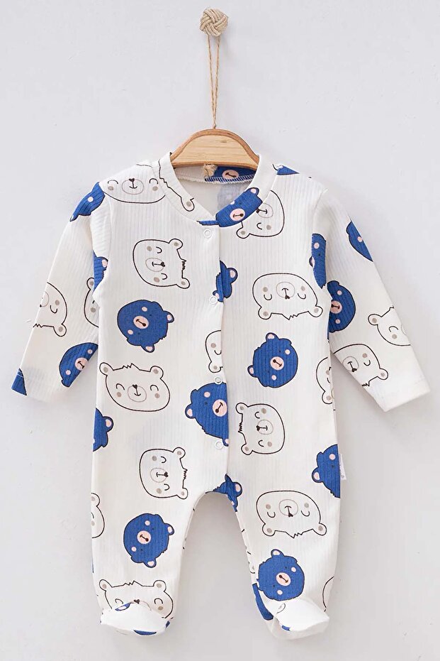 Newborn Baby Outfit One-Piece Cotton Teddy Bear Patterned Jumpsuit