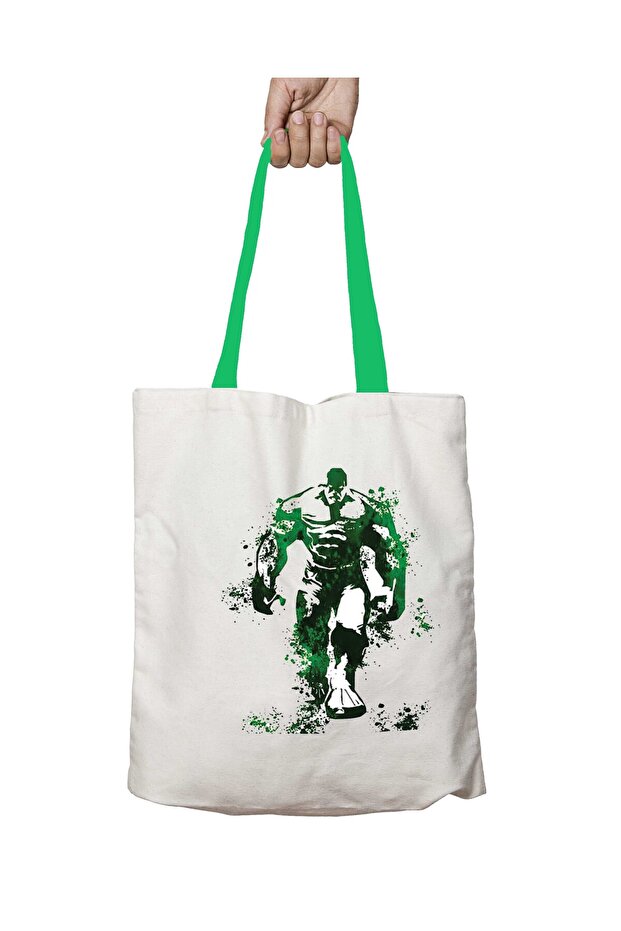 Hulk Two Sided Washable Shoulder Bag with Green Handles