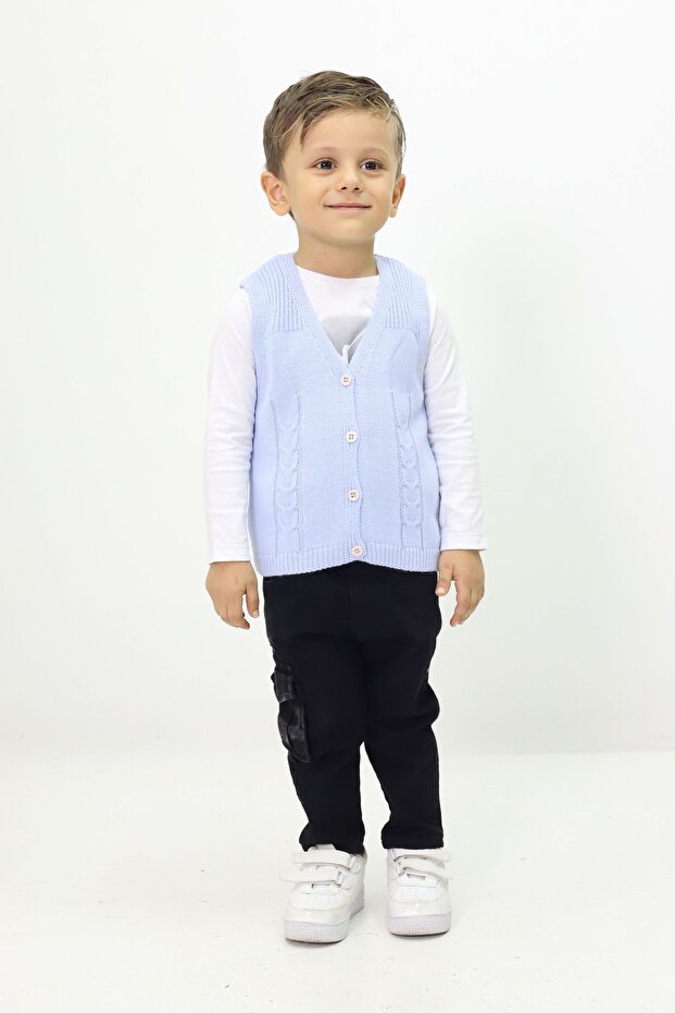 Baby Buttoned Knitwear Cardigan & Vest