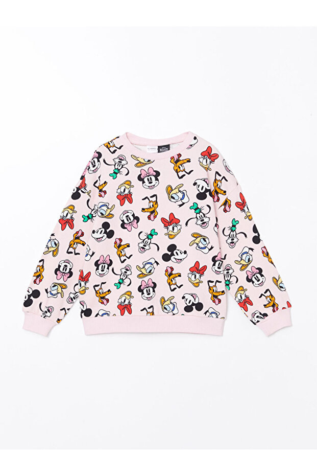 Bisiklet Yaka Mickey Mouse Baskılı Kız Çocuk Pijama Takımı - 2