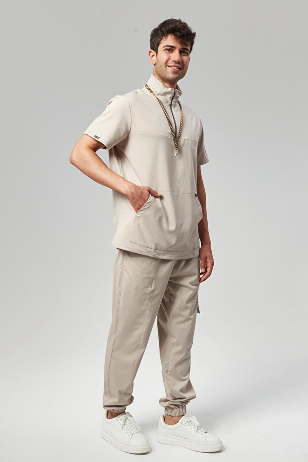 Extreme Cool Man - Premium Double Way Lycra Doctor Nurse Uniform Set Scrubs Uniform Surgical Jewelry