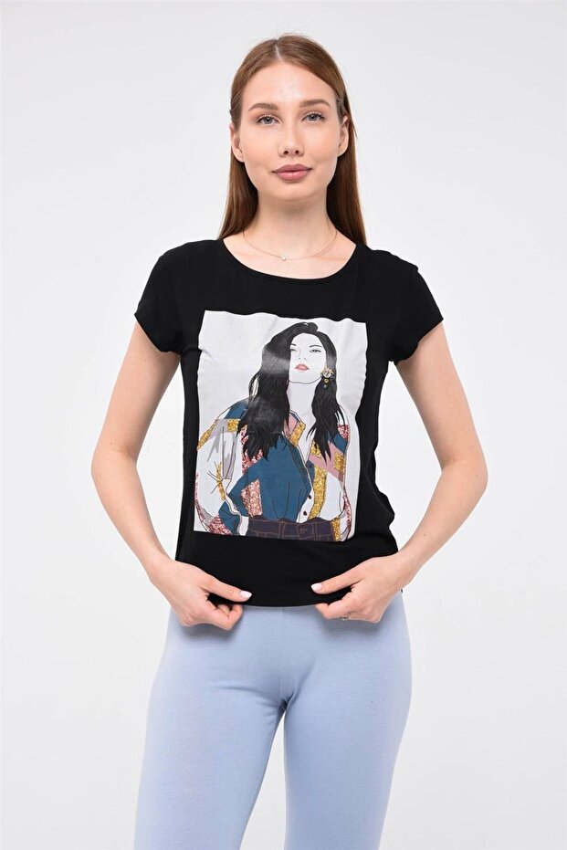 Kız Baskılı Tshirt - 1