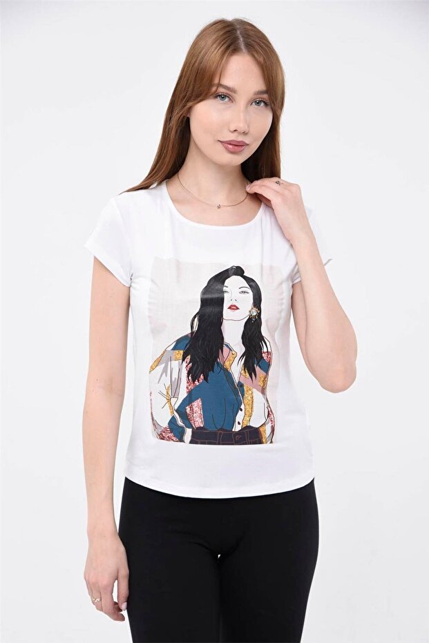 Kız Baskılı Tshirt - 1