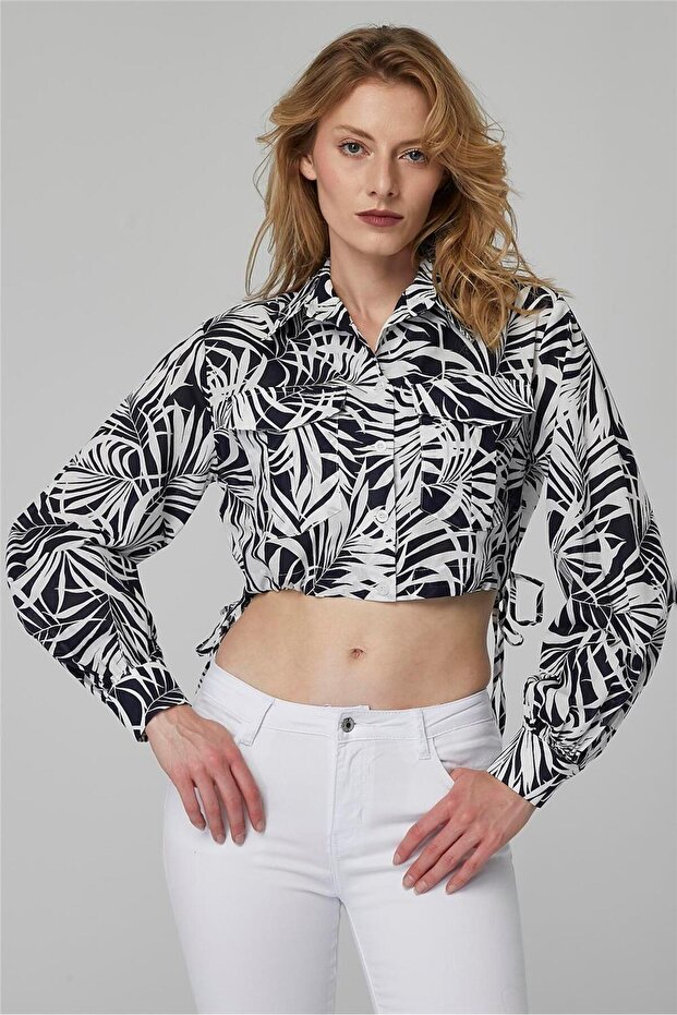 قميص بنمط أوراق الشجر - 3