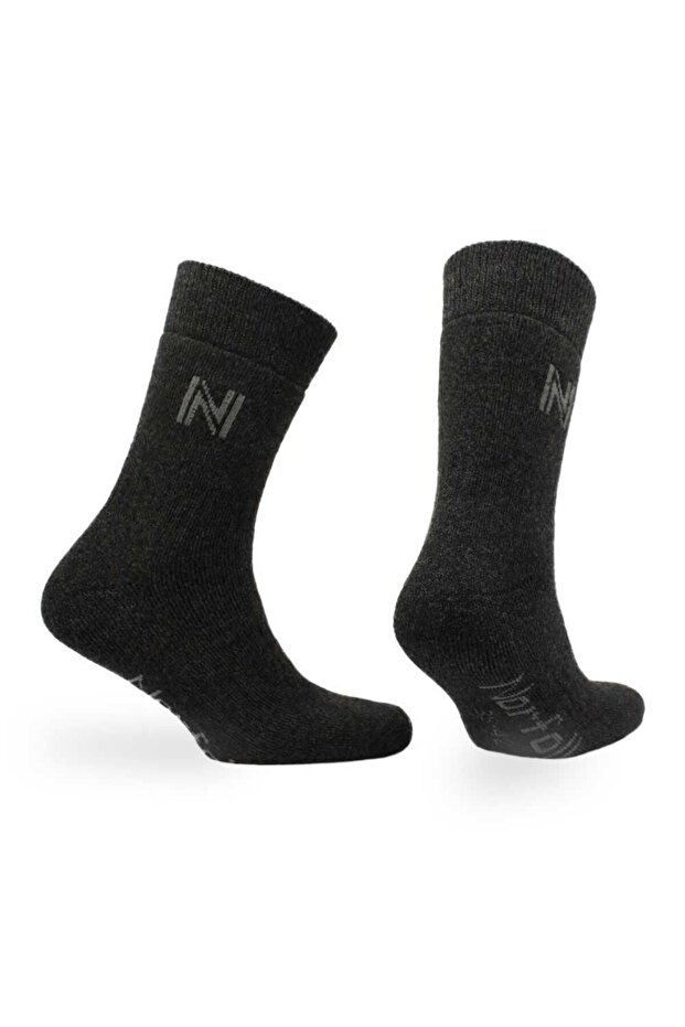 Gabby Merino Wool and Bamboo Full Cushioned Thermal Outdoor Socks Dark Black
