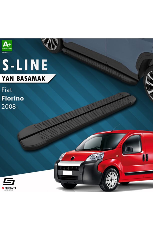 S-dizayn Fiat Fiorino S-line Siyah Yan Basamak 173 Cm 2008 Üzeri A Kalite Fı-fı1-ybs-sl-sa-173 - 1