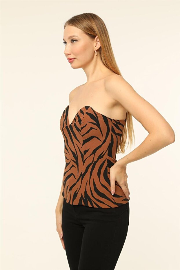 Zebra Desenli Büstiyer - 2