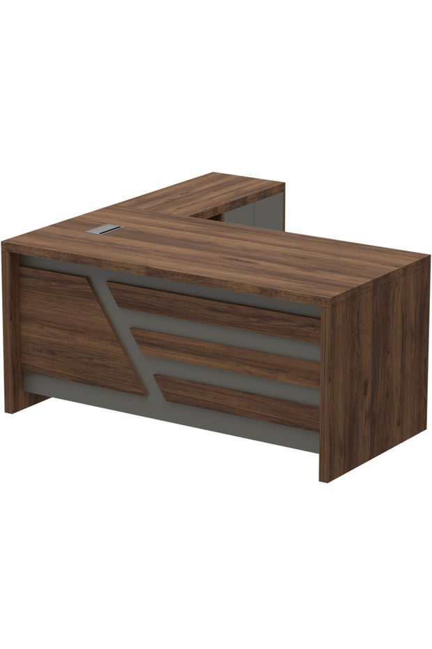 Noce 1825 160cm Modern Executive Desk Dark Walnut