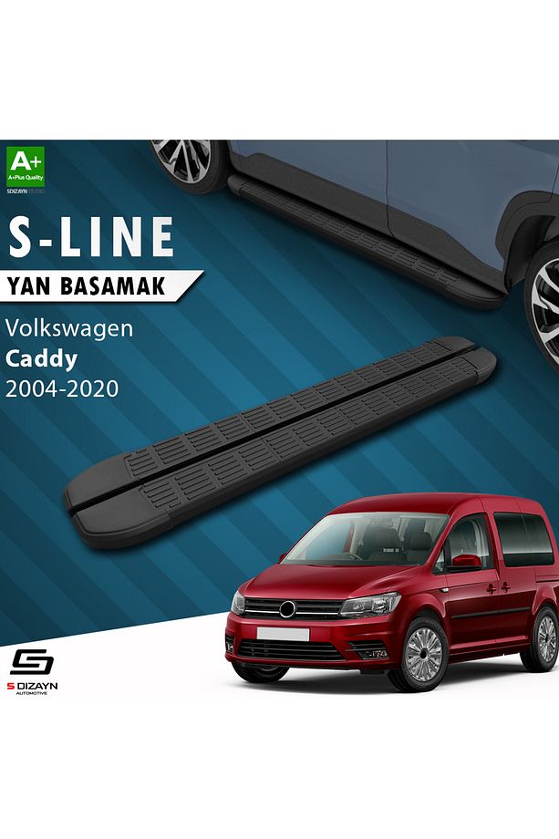 S-dizayn Vw Caddy 3 S-line Siyah Yan Basamak 193 Cm 2004-2020 A Kalite Vw-cd3-ybs-sl-sa-193 - 1