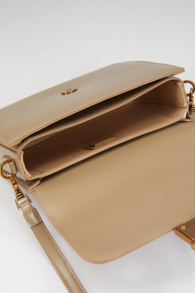 حقيبة كتف رمادية - 4