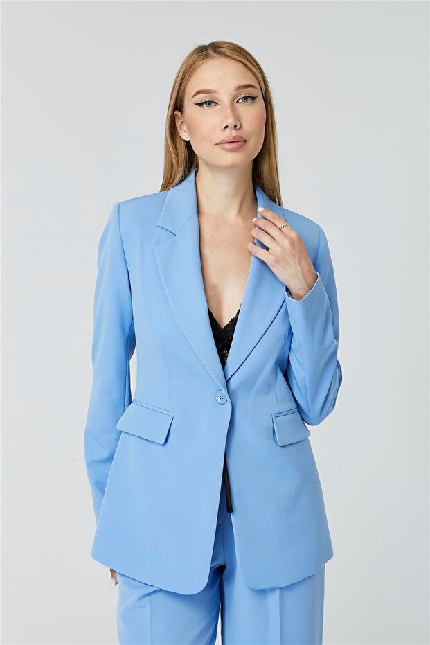 سترة نحيفة بزر واحد - 1