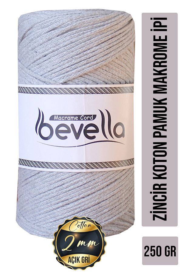 Koton Pamuk Makrome İpi 250 gr 2mm Cotton Zincir Makrome Çanta İpi Supla İpi Runner İpi - 1