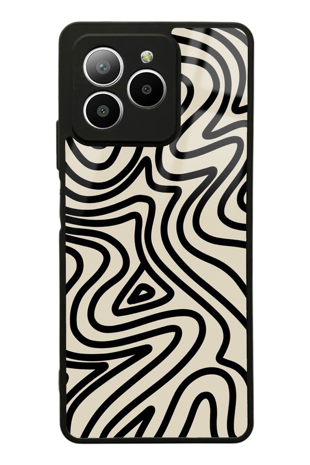 Omix X7 Beige Geometric Design Glossy Phone Case