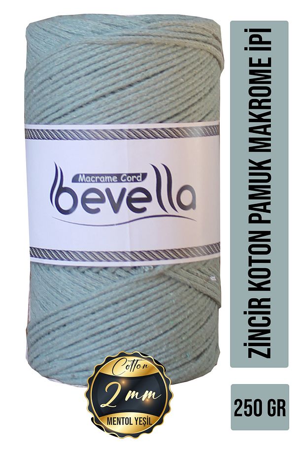 Koton Pamuk Makrome İpi 250 gr 2mm Cotton Zincir Makrome Çanta İpi Supla İpi Runner İpi - 1