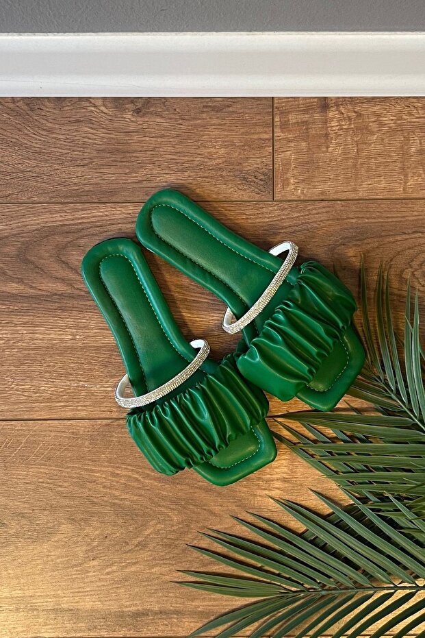 شبشب بحزام برباط من حجر العشب الأخضر من بازل - 7