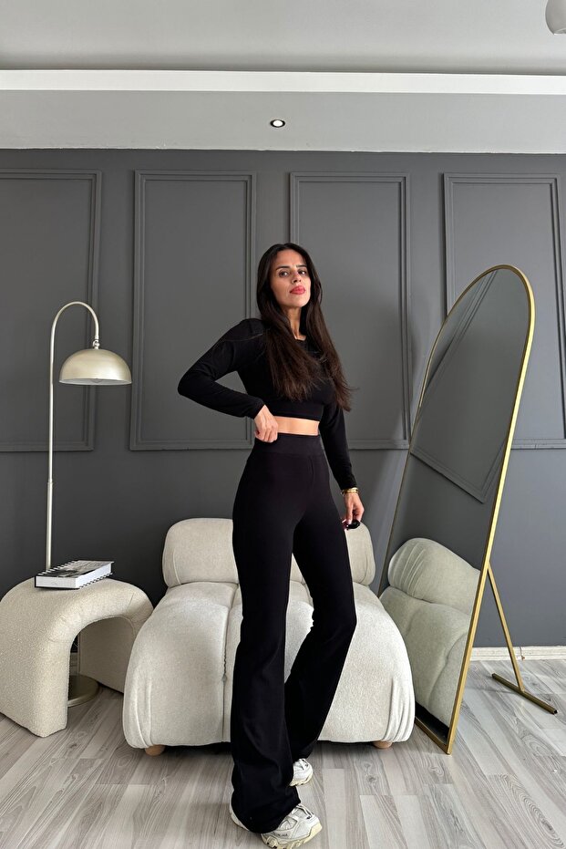 High Waist Lycra Spanish Trousers