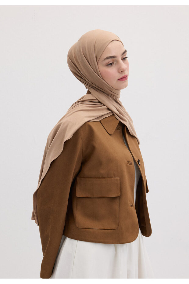 Bamboo Combed Shawl Hazelnut Shell - 4