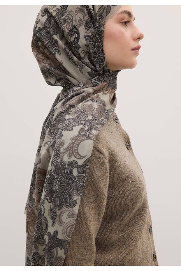 Green Eva Patterned Shawl - 1