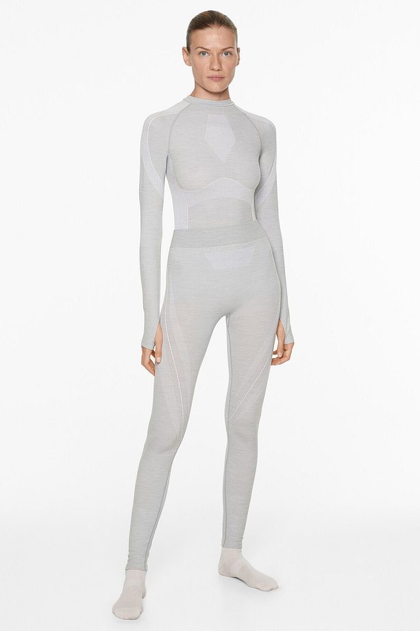 Merinos yünü karışımlı seamless performance base layers tayt - 4