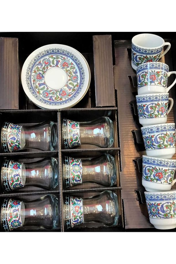 çay takımı kahve takımı 18 parça çay seti kahve seti 6 kişilik - 1