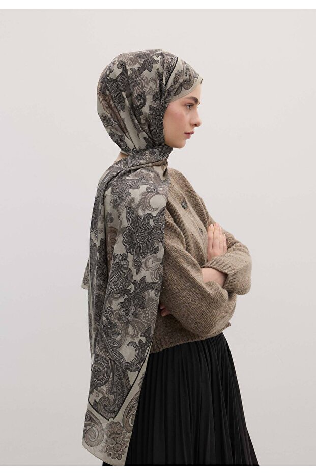 Green Eva Patterned Shawl - 3