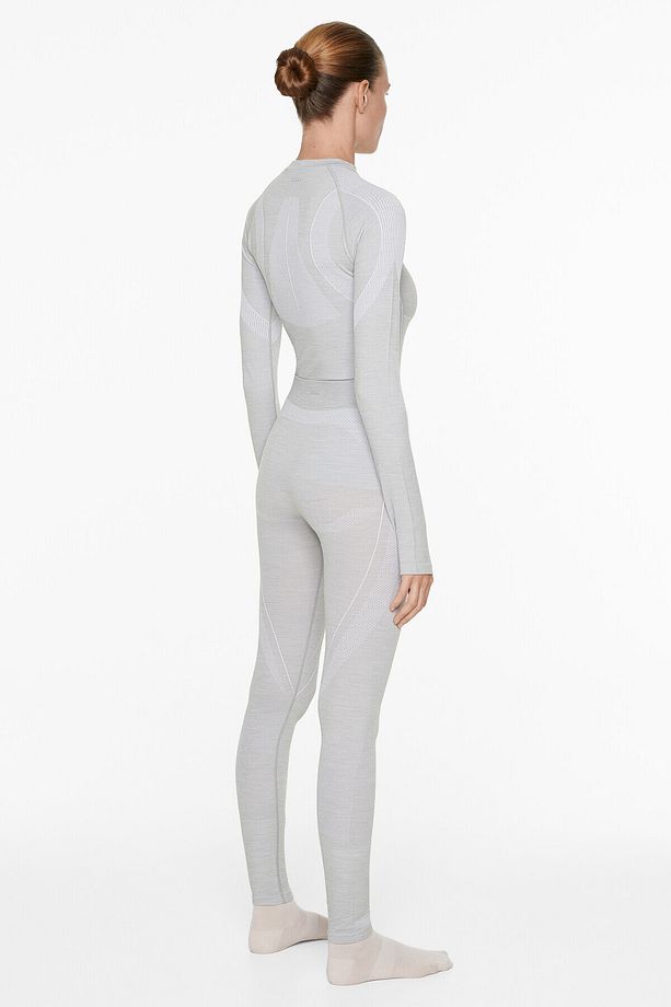 Merinos yünü karışımlı seamless performance base layers tayt - 3