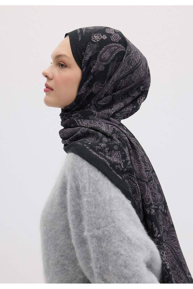 شال FREDA منقوش باللون الأرجواني - 3