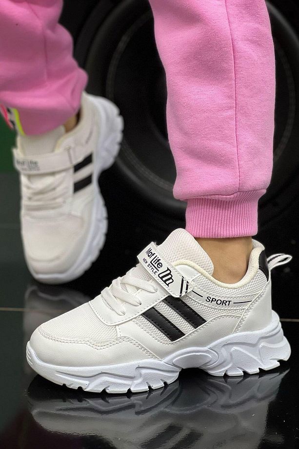 Lastikli Cırtlı Yumuşak Esnek Hafif Nefes Alabilen Unisex File Çocuk Sneaker Spor Ayakkabı - 2