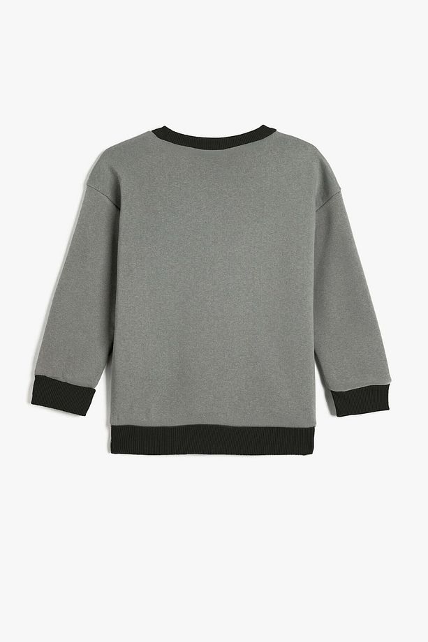 Unisex Çocuk Basic Oversize Sweatshirt - Siyah - 3