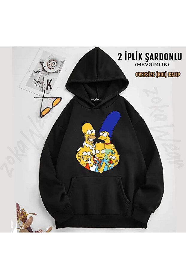 Simpsons2 Printed Hooded Sweatshirt (2 Thread)
