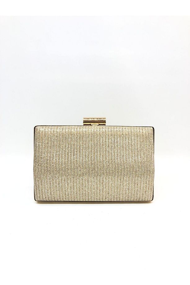 Altın Renk Çupra Abiye Portföy Clutch Düğün Nişan Kına Davet Özel Gece Kadın Çanta - 2