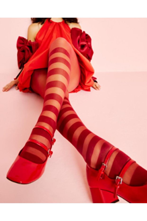 Stripe Patterned Women's Pantyhose