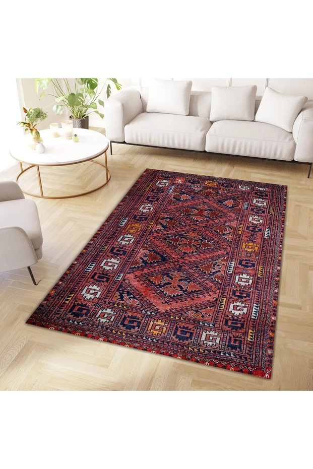 Mete Collection Traditional Motif Ethnic Patterned Vintage Decorative Carpet 45