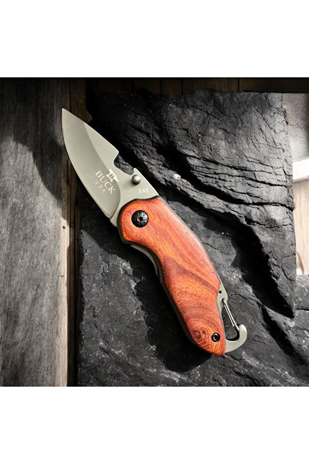 Buck Mini Ahşap Çelik Çakı - 1