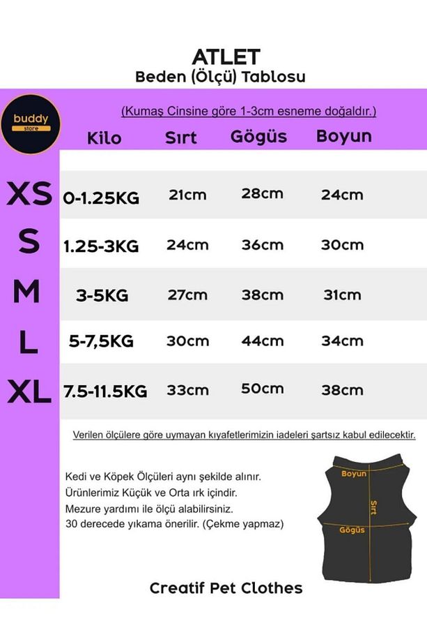 Kedi & Köpek Kıyafeti Elbiseleri Atlet - Baskısız Sarı Atlet - 7