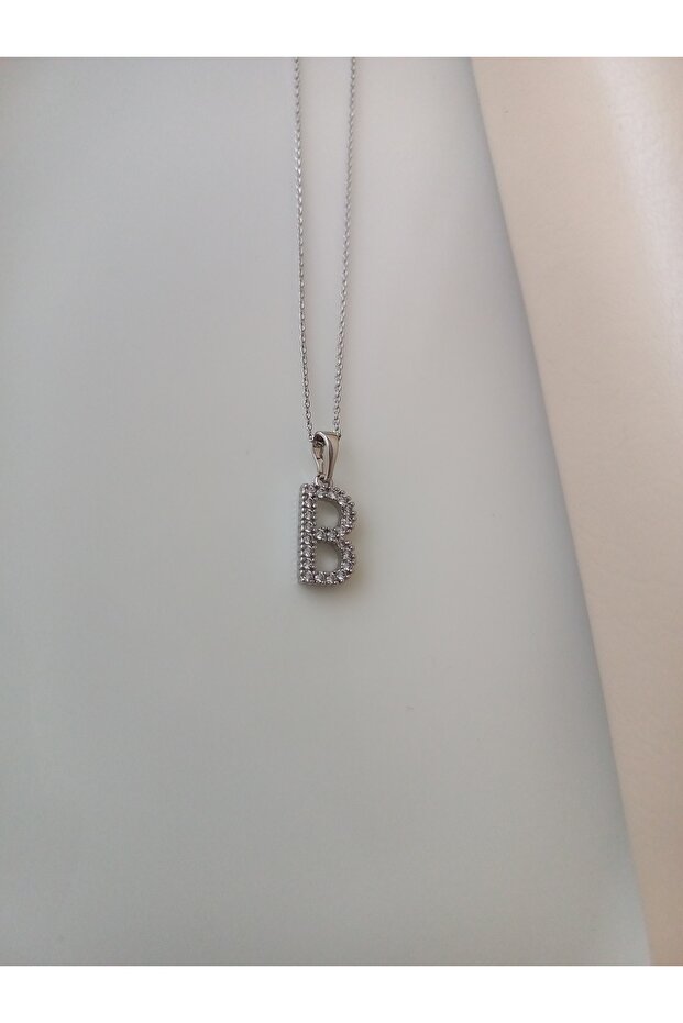 Xupıng Zircon Stone Letter B Steel Necklace