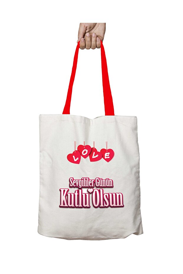 Valentine's Day 5 Washable Shoulder Bag with Red Handles
