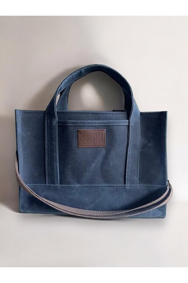 Totebag Indigo Blue Waxed Canvas Bag - Original Size