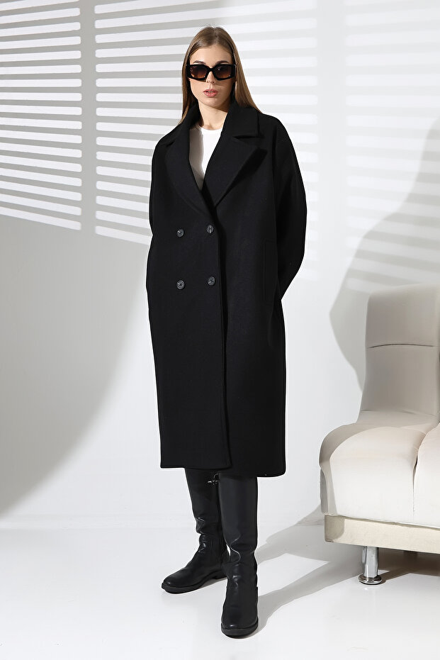 Down Coat 4 Buttons Imported Fabric - 6